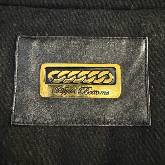 Apple Bottoms Women's Classic Black Wool Blend Zip Biker Jacket Size Large Y2K - Picture 10 of 14